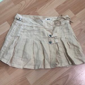 DA-Nang beige linen mini skirt XS